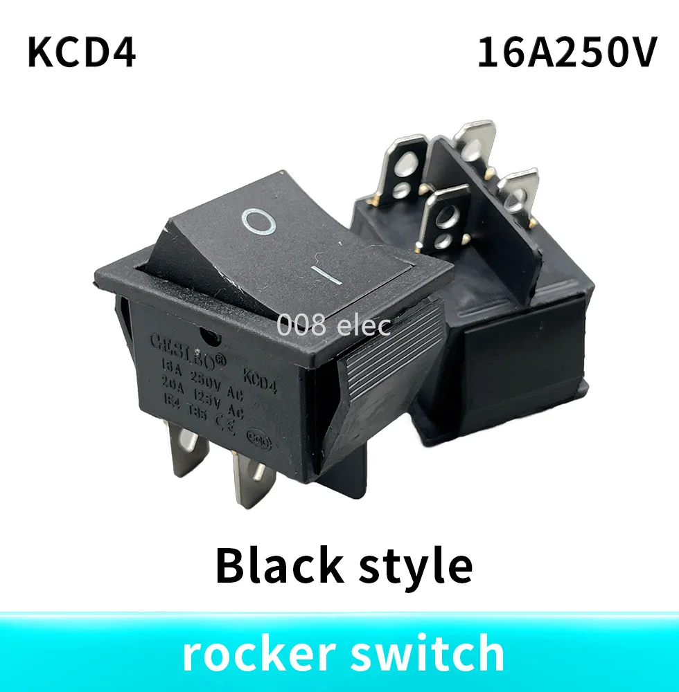 5Pcs Rast Rocker Switch Power Schalter I/O 4 Pins mit Licht 16A 250VAC 20A 125VAC KCD4