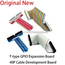 For Raspberry Pi 4 3 B + accessories T-type GPIO expansion board + For Raspberry Pi 40P data cable Red and blue optional