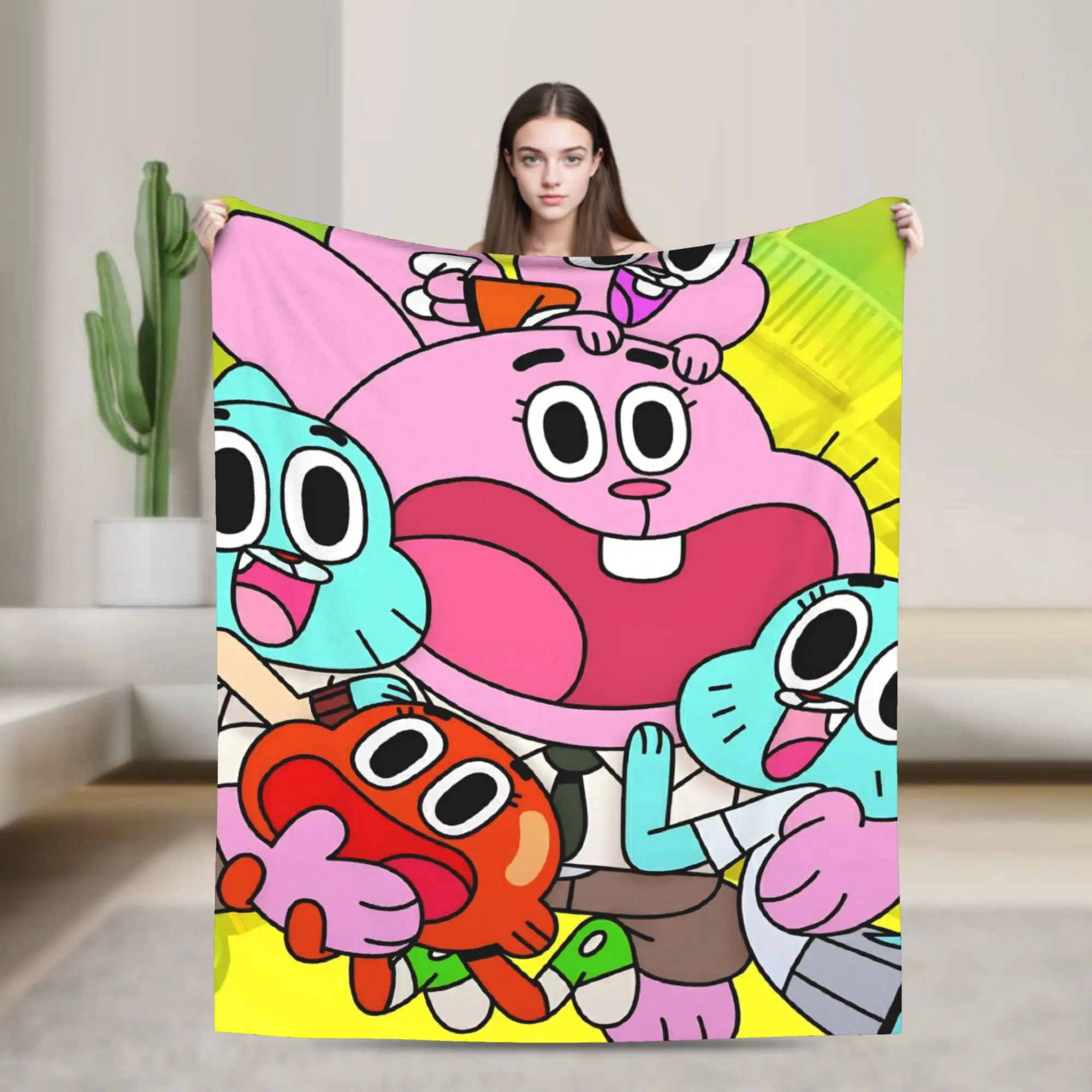 Anaise Gum Ball Darwins Blankets Amazing World Of Gum Ball Flannel Throw Blankets Bed Sofa Decoration Lightweight Bedspreads
