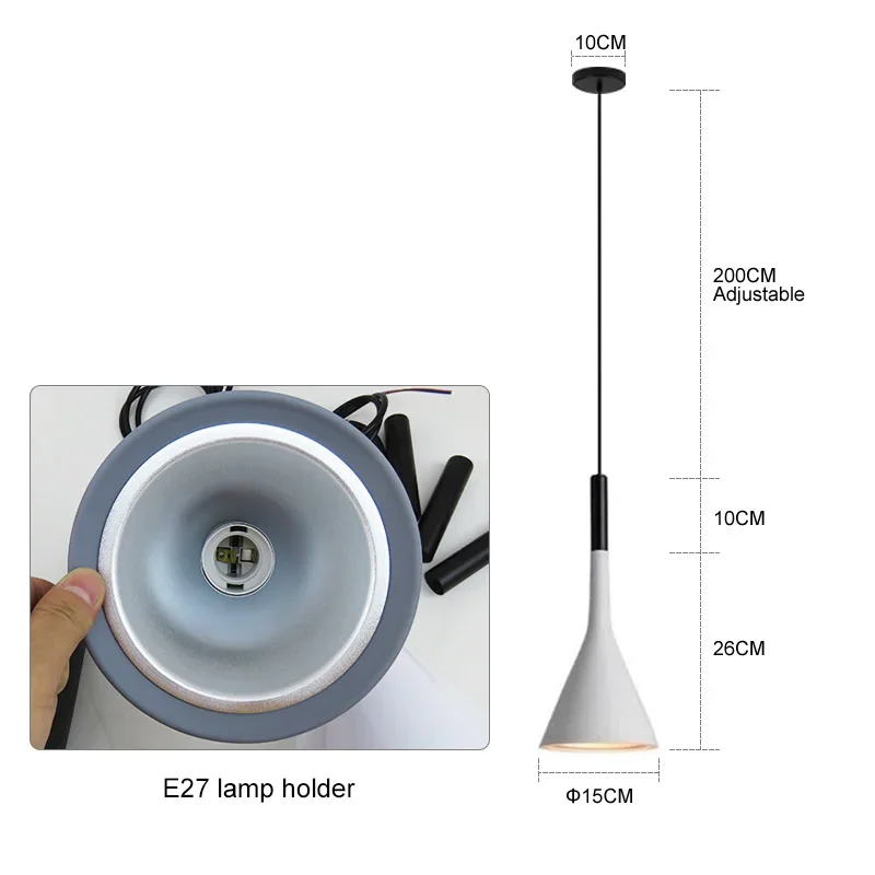 Nordic LED Pendant Light Dining Room Kitchen Fixtures Bedroom Bedside Home Decore Restaurant Cafe Black Grey Modern Hanging Lamp