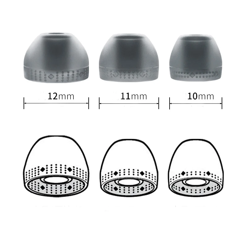 

​Ear Tips for SONY WI-C400 WI-C300 C300 C400 Silicone Earcup Sleeve S/M/L in Ear Buds 6pcs Transparent Gray Transparent White