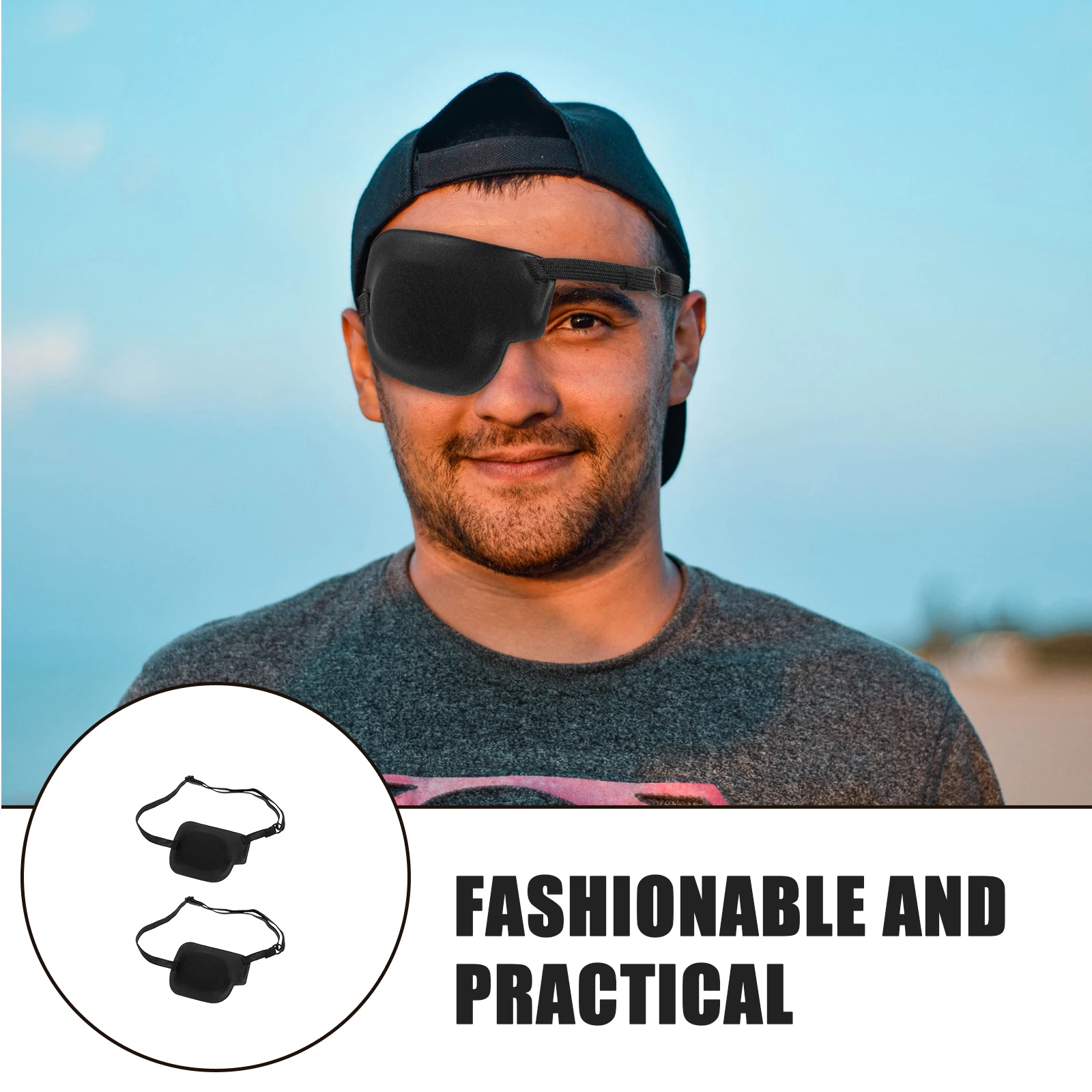 

2Pcs 3D Eye Patches Creative Practical Single Eye Patches for Amblyopia Correction Easy to Wear Adjustable Amblyopia Eye-Patches