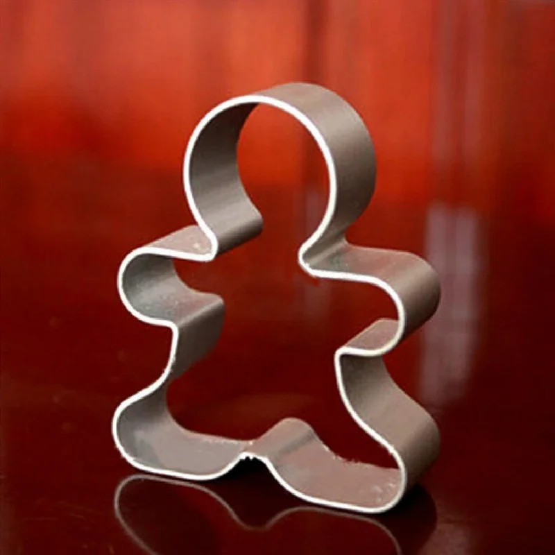 Creative Christmas Cookie Cutter Tools Aluminium Alloy Gingerbread Men Shaped Holiday Biscuit Mold Kitchen Cake Decorating Tools