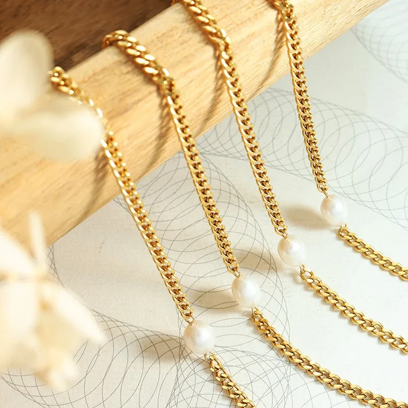 Halskette mit quadratischem Wasserform-Anhänger aus Edelstahl 316, Damenmode, schwarze Acrylkette im Multi-Stil, besonderer Produktschmuck – Detail 19