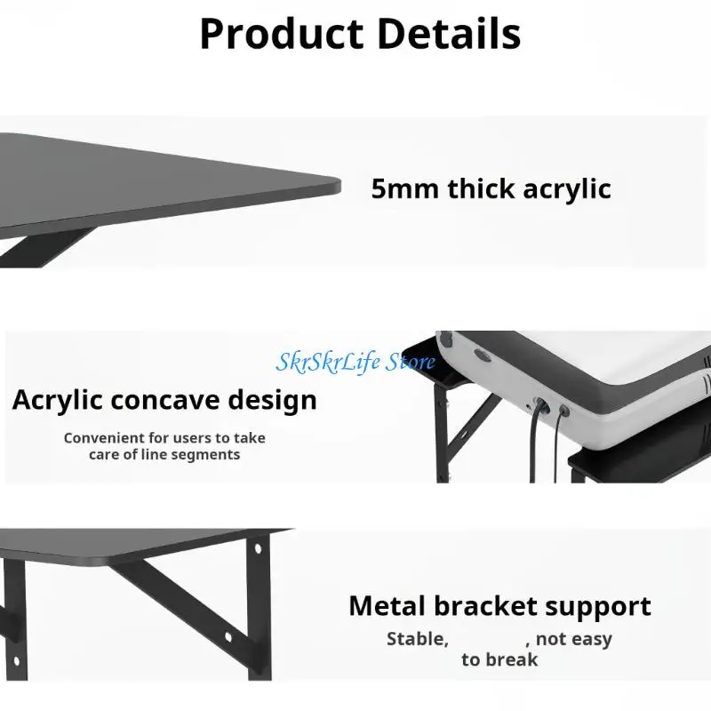 E65E Acrylic Wall Mount Shelf For Projector Speaker Plant Strong Support Accessories