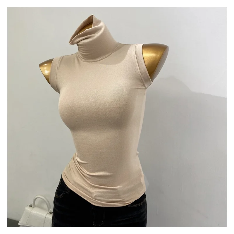 Comfortable High Ne Svel Women's Base irt Micro Transparent Slim Fit Sexy T-irt New 2025 Inner Wear Top