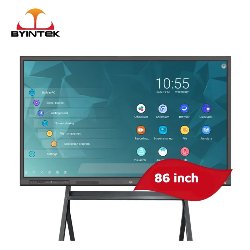 

86 Inches Smart Interactive Whiteboard Tablet Android 14 IR Touch Interactive All In One Smart Board For Meeting