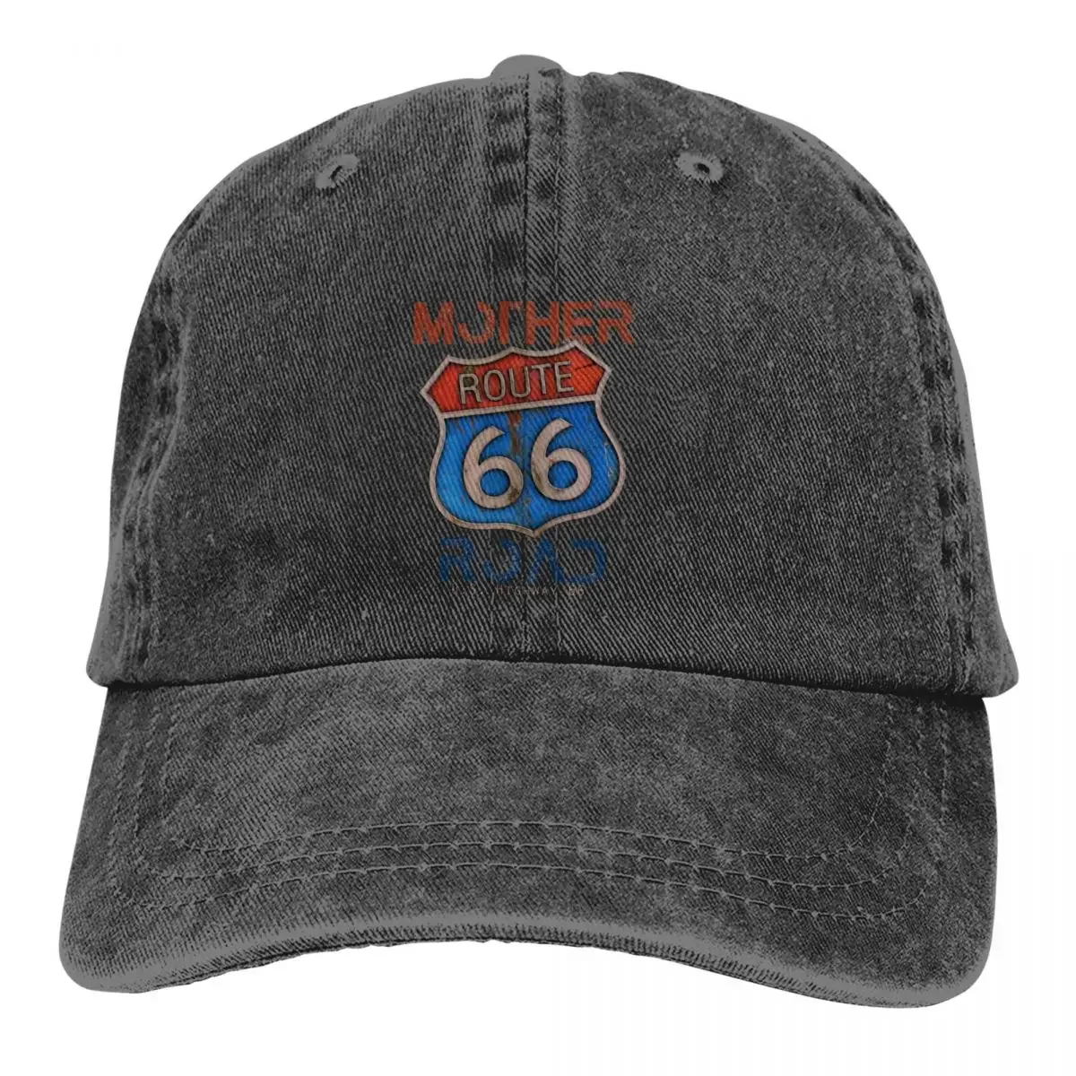 

Vintage Blue Baseball Cap Men Cowboy Hats Women Visor Protection Snapback Route 66 Caps