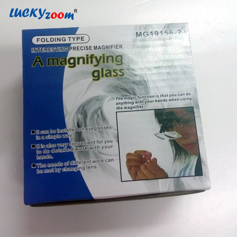 1.5X 2.5X 3.5X Clip-on Eyeglasses Type Folable Magnifier Reading Magnifying Glass With 3PCS Resin Lens Loupe Free Shipping