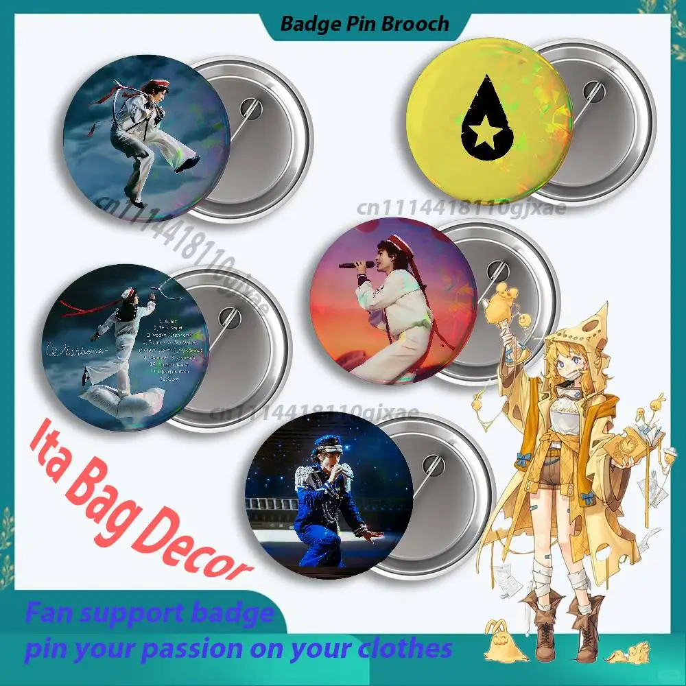 C-Conan G-Gray Wishbone Custom Badges Round Nijigen Otaku Culture IP peripheral products 58 44 32 75 25mm Mini Ita Bag Decor