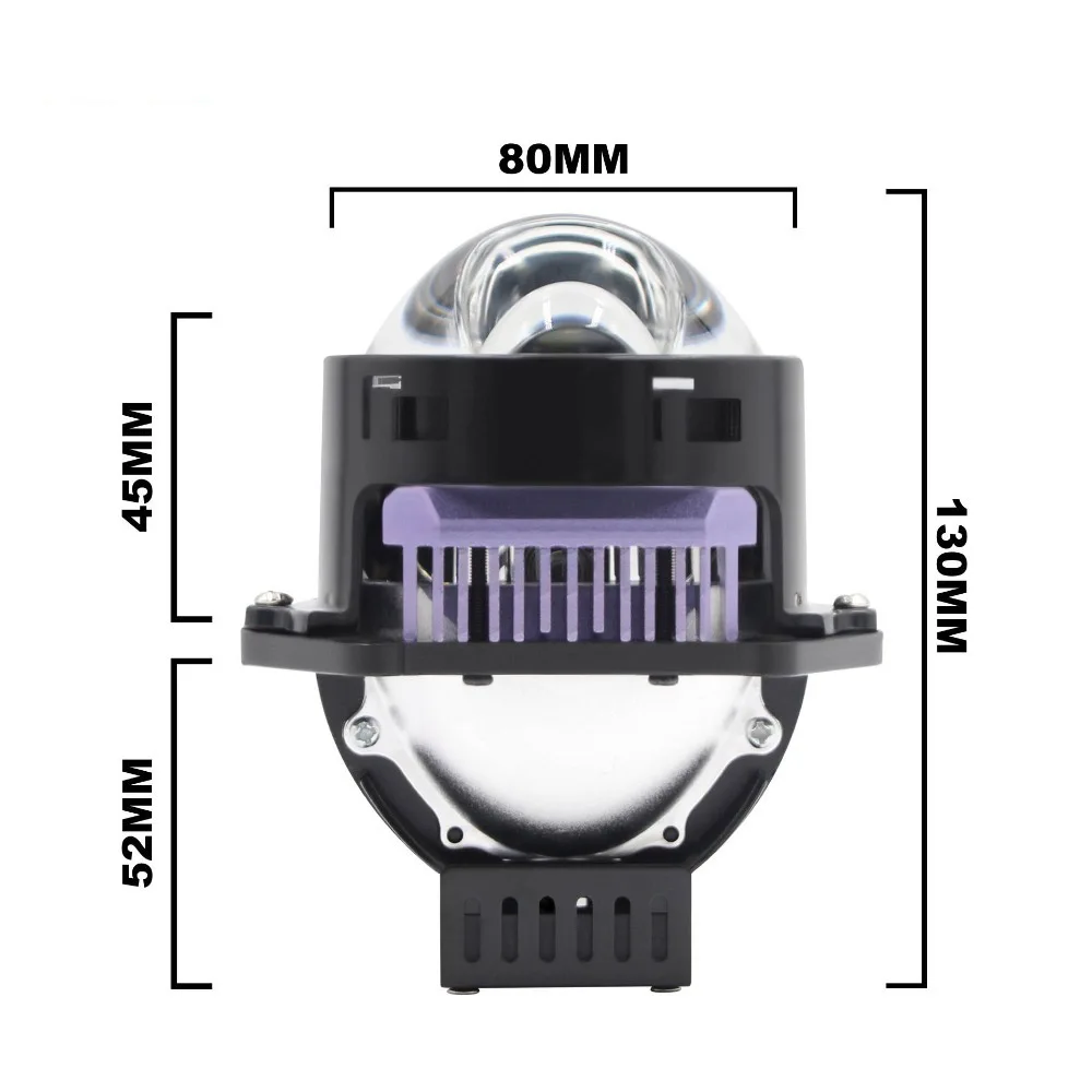 

Car Headlight Retrofit 3 Inch Bi LED Projector Lens 12V 60W 6000K Hi Lo Beam Double Reflectors