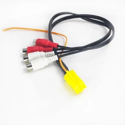 Biurlink Car Radio Mini 6Pin ISO Adapter Aux Line Out 4 Chinch Kabel 4RCA Plug