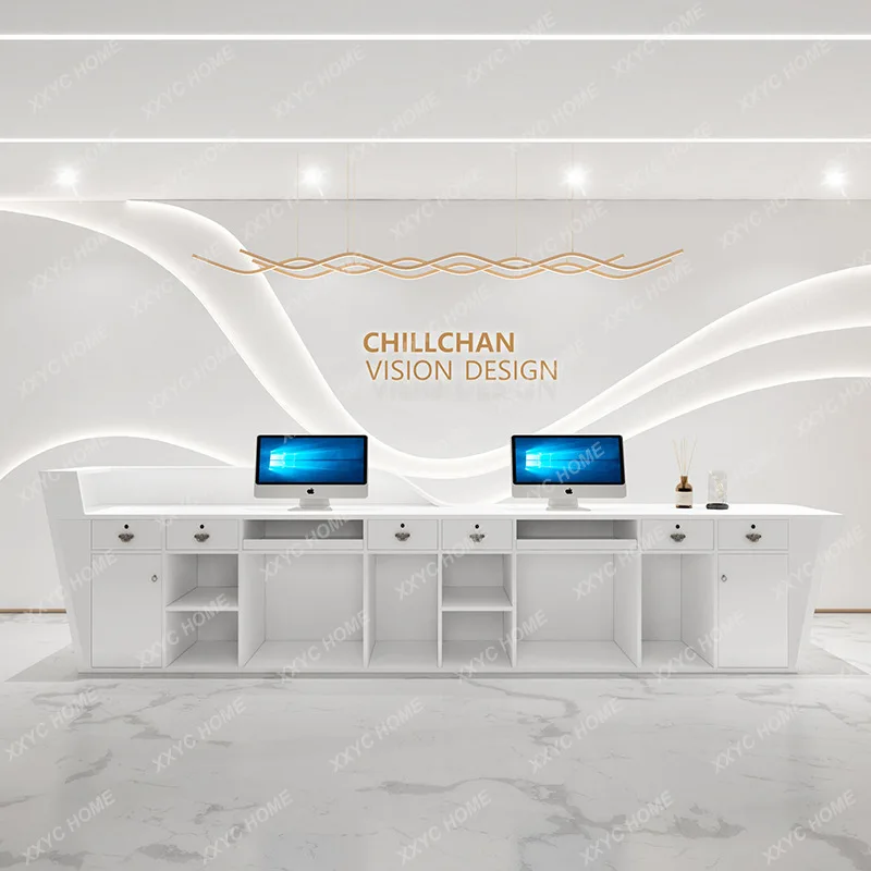 

S1saa Paint checkout page Simple modern beauty salon curved bar