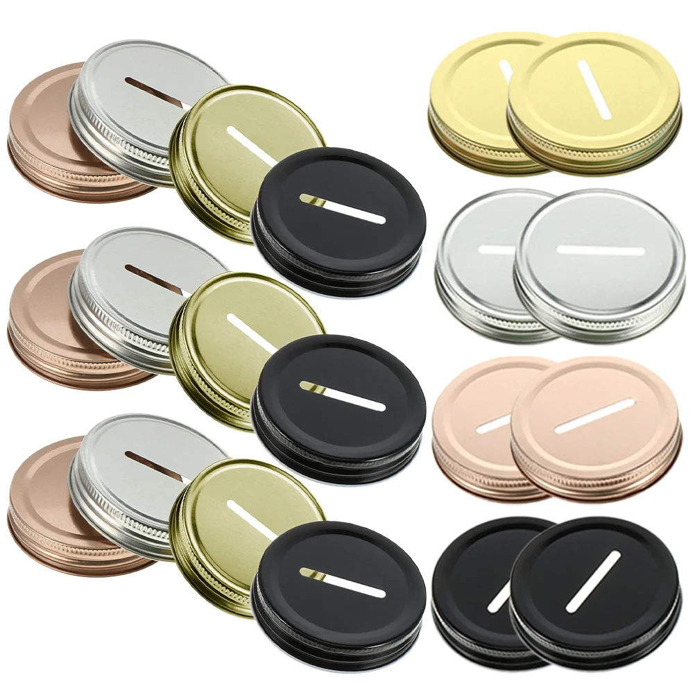 20 Pcs Mason Piggy Bank Lid Jar Sealing Covers Lids for Replacement Wake up Slot Coin Cup Tinplate Toddler