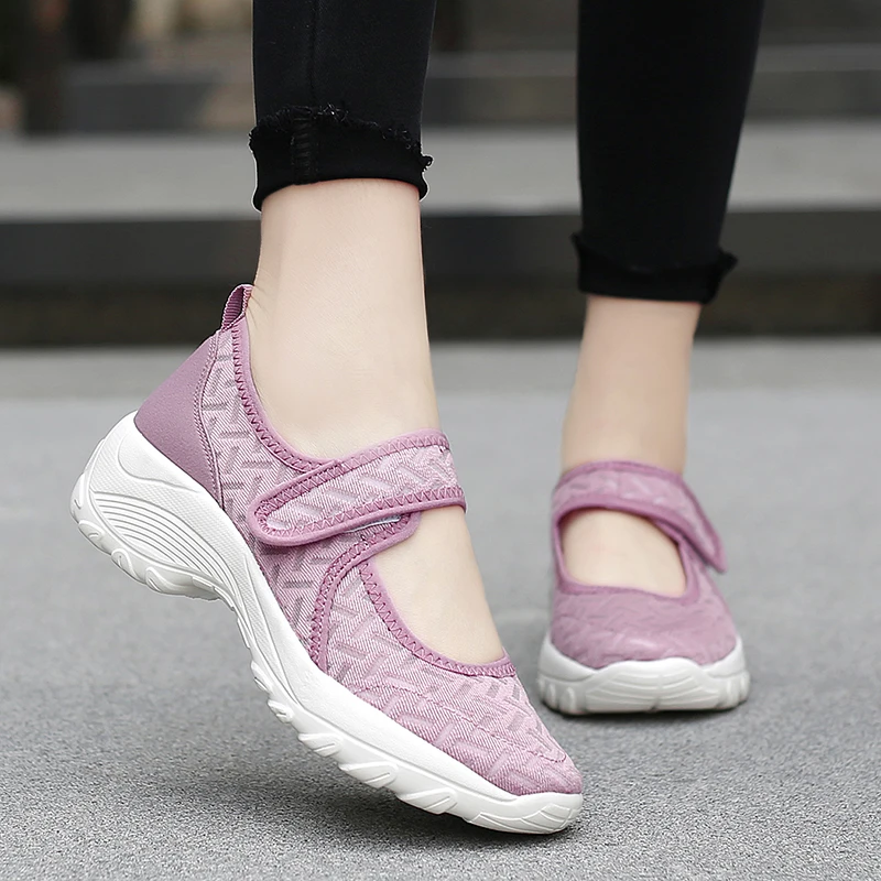 STRONGSHEN Women Casual Shoes Summer Ladies Mesh Platform Shoes Women Soft Breathable Sneakers Outdoor Walking Zapatos De Mujer