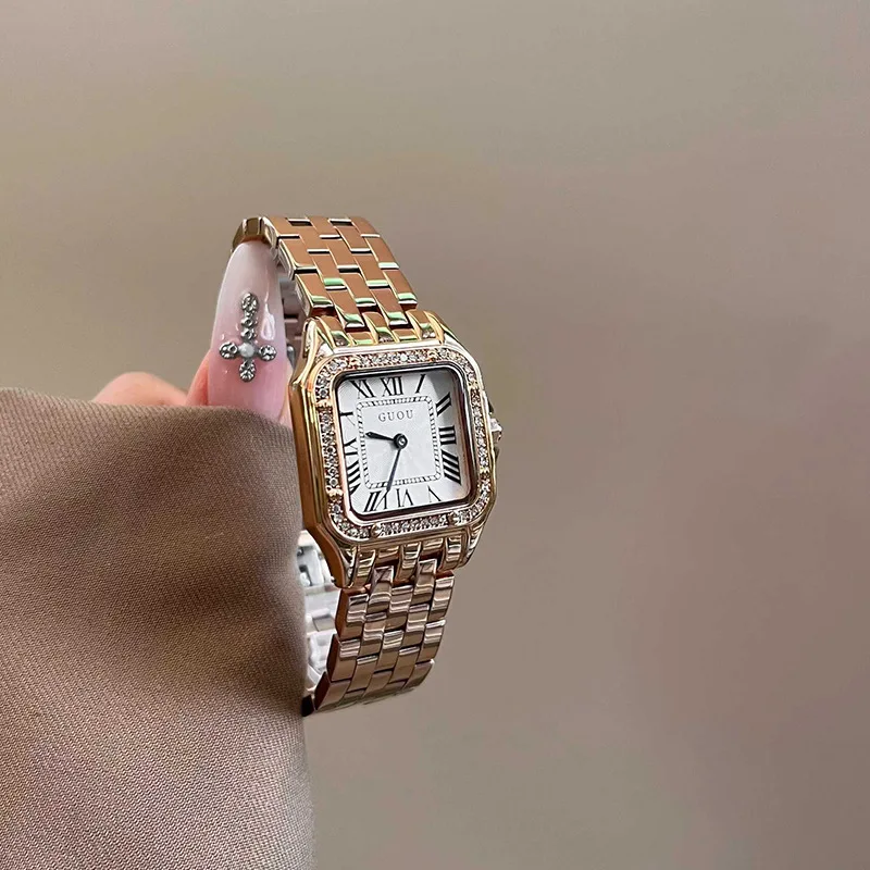 NewClassicCheetah Series VintageSquareQuartzWomen'S WatchA Stylish And Luxurious Timepiece For WomenPerfect As A Gift For Ladies