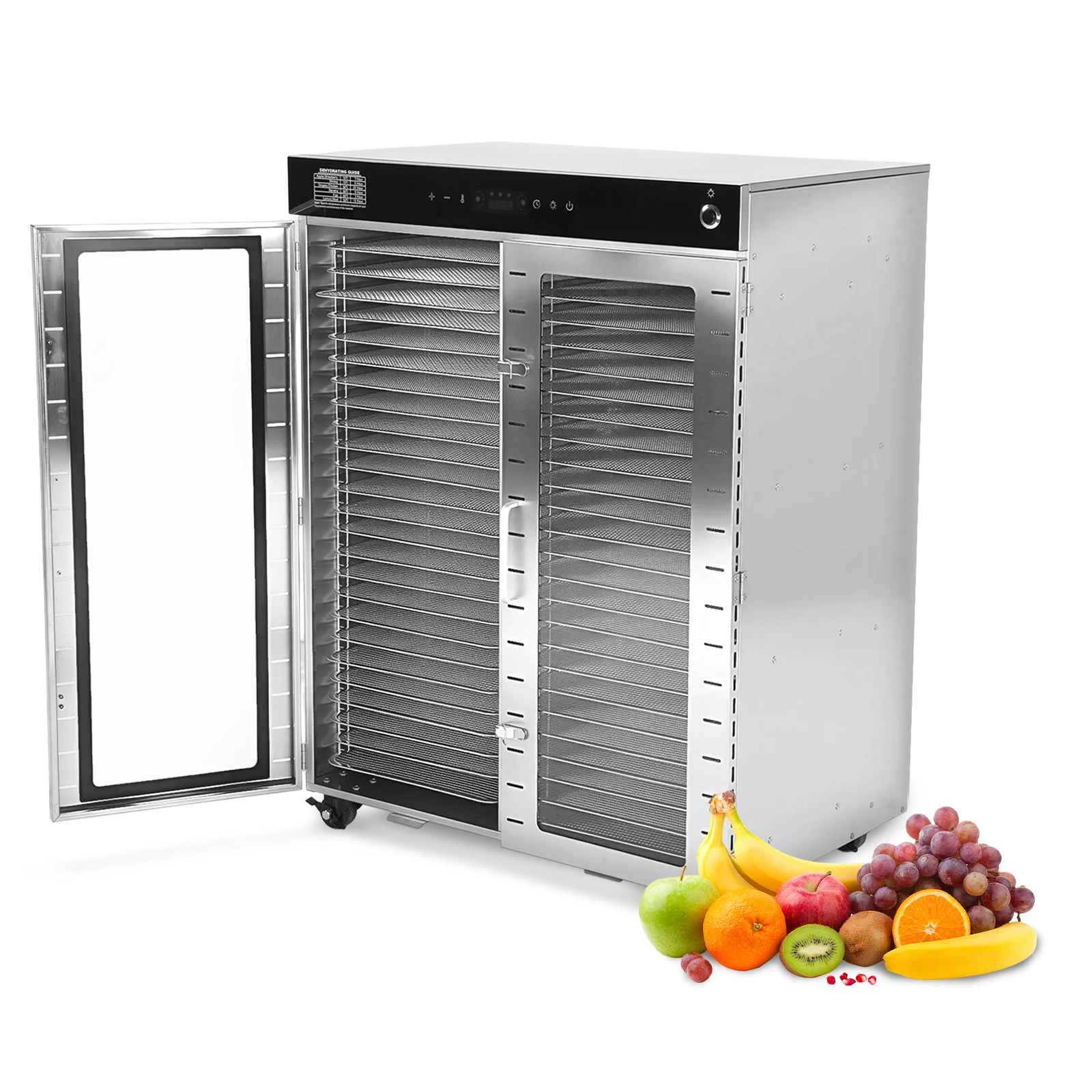 50 Tray Double Door Professional Food Dryer 110V US Plug with Temperature Control 2000W for Meat Fruit & Pet Treats