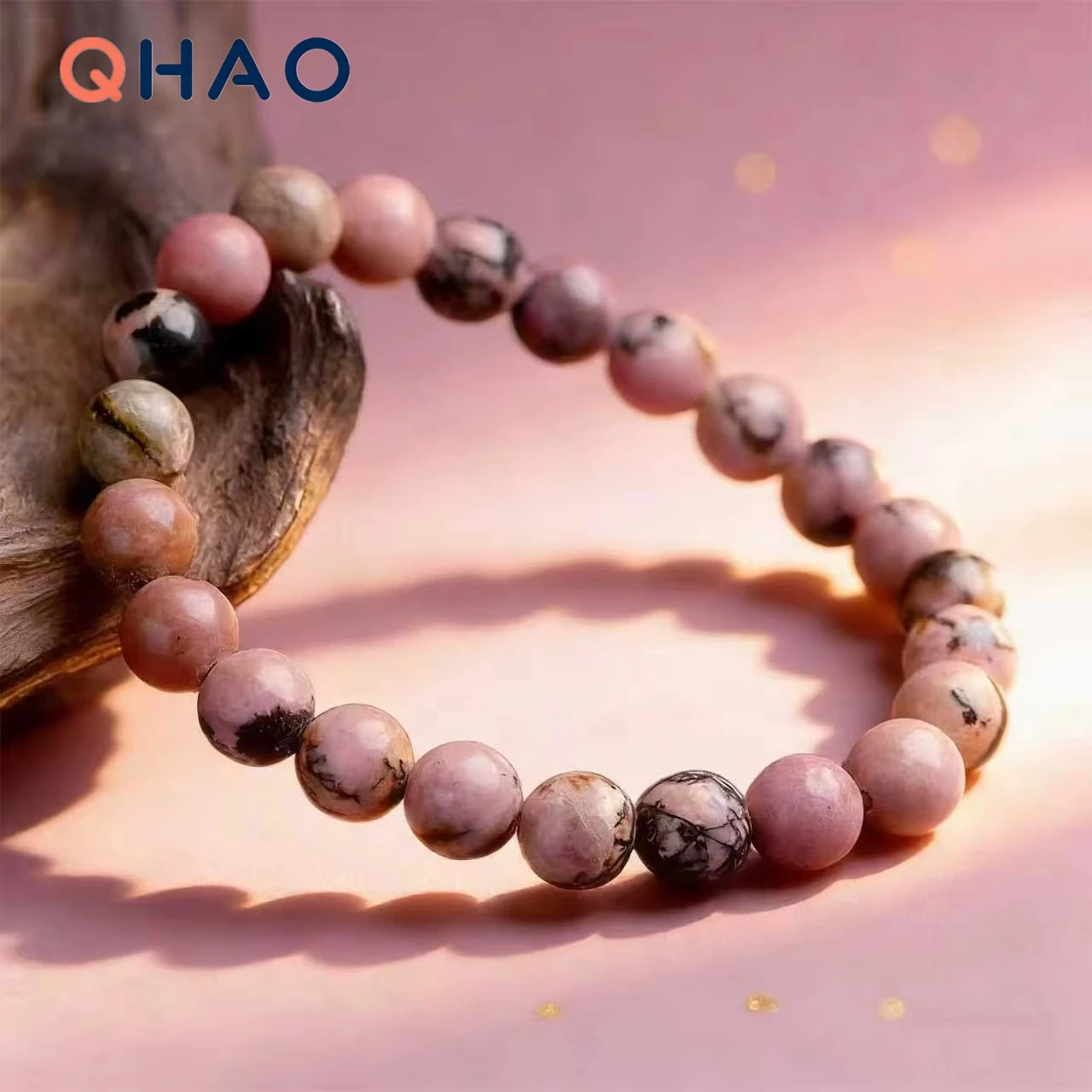 8mm Extremely Rare Exclusive Rose Quartz Jewelry Enhances Romance Confidence Beauty Boho Couple Bracelet Jewelry
