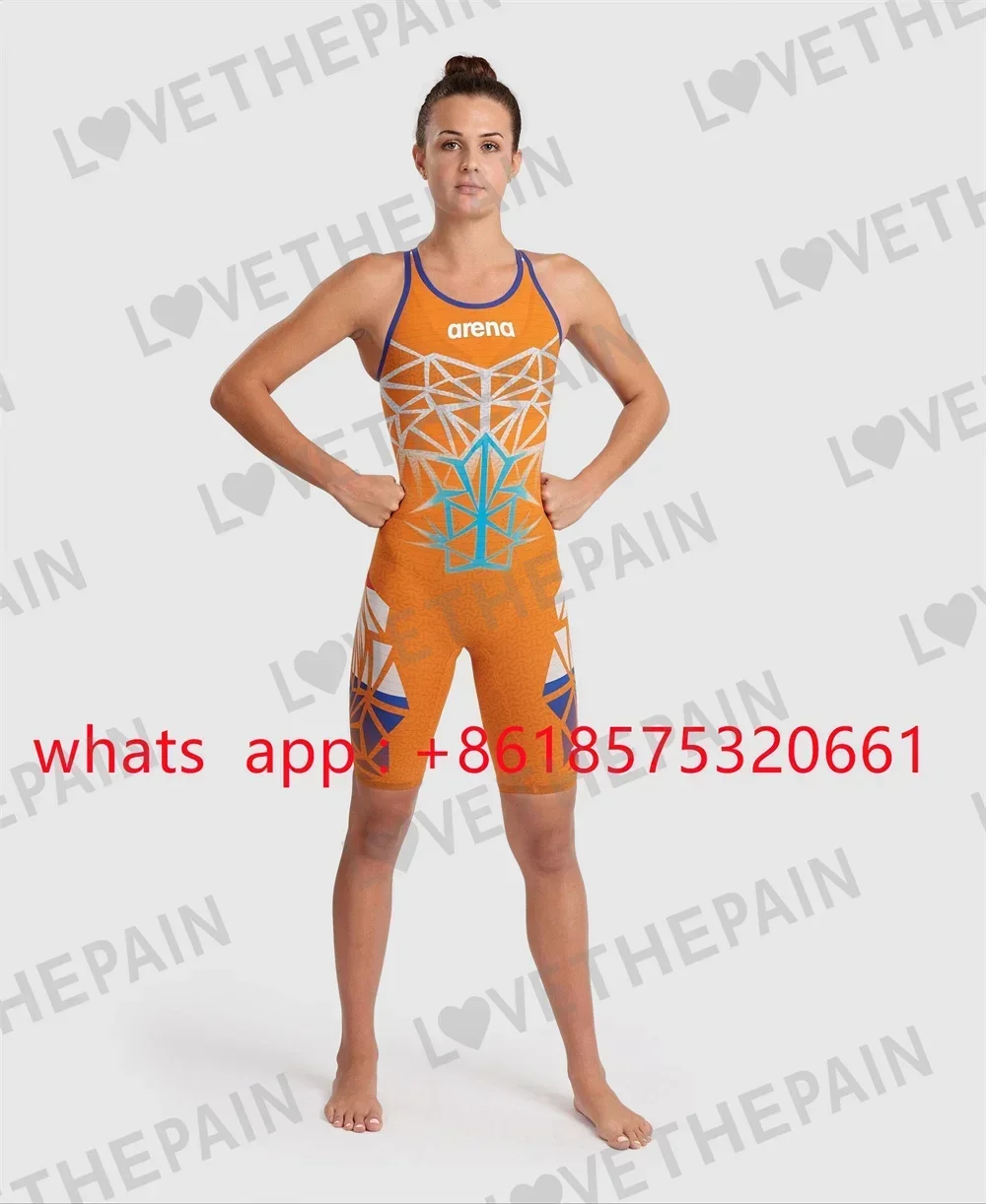 Women’s Open-back One-piece Competition Swimsuit Training Racing Swimmers Tech Suit F1 Swimwear Suit Triathlon Sports Swimwear