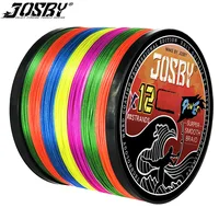 JOSBY líneas de Pesca 12 hebras trenzadas PE 300m 500m 1000m Japón multifilamento carpa Pesca con mosca alambre fuerte 12X tejido Pesca