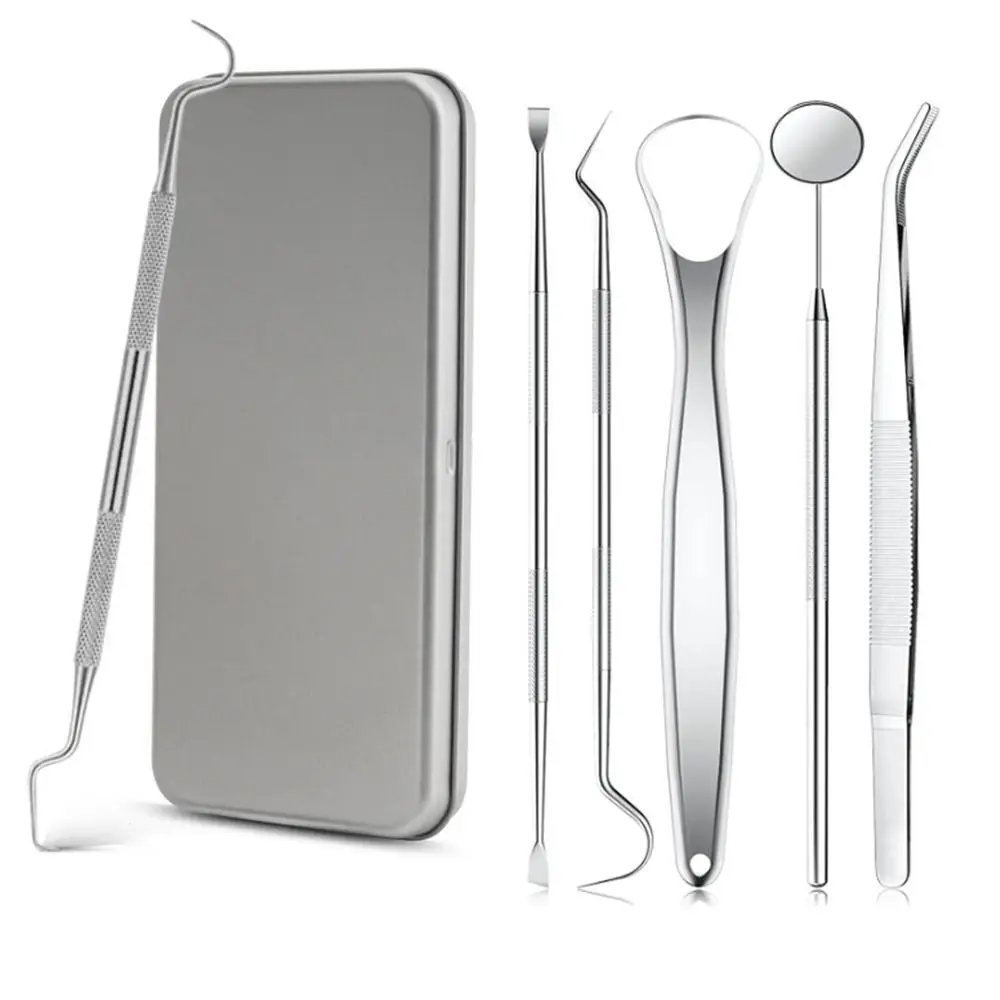 Kit d'outils dentaires professionnels, dissolvant de plaque de calcul, outils d'hygiène dentaire, livres de dents, miroir dentaire, ensemble de 5 pièces