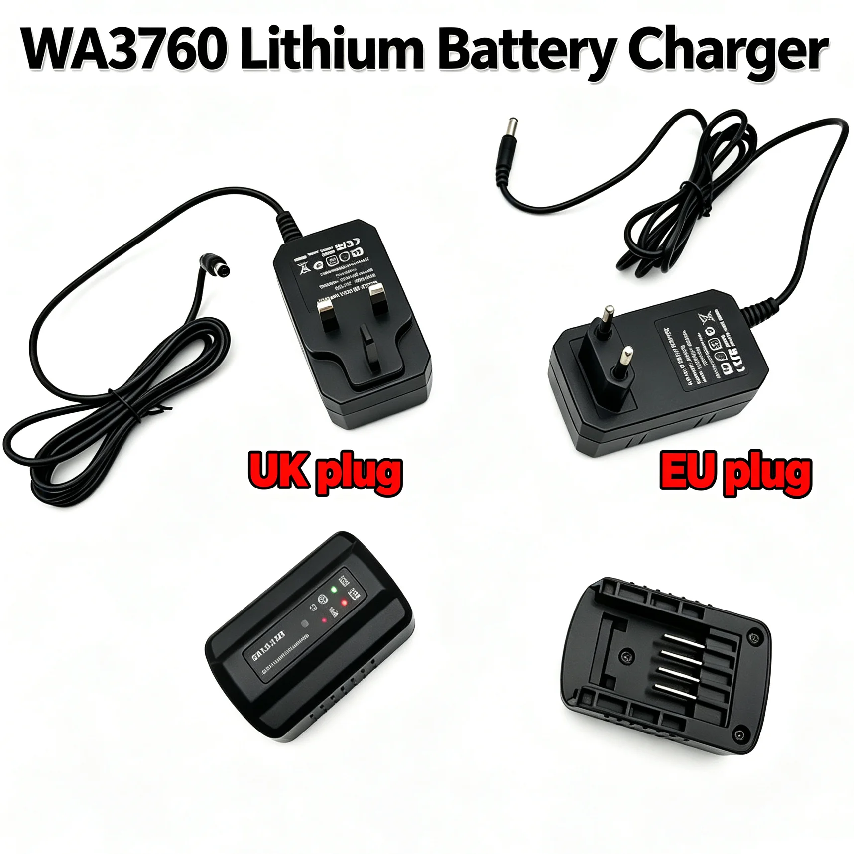 WA3760 Lithium Battery Charger For Worx 20V WA3551 WA3572 WA3550 WA3553 WG629 WA3860 WA3760 WA3880 Li‑ion Battery Case