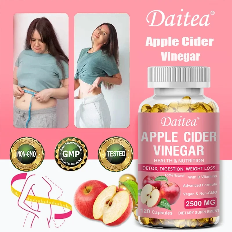 Apple Cider Vinegar Softgels 1800mg - Organic Beetroot & Pomegranate, Digestion, Metabolism & Cleanse Support, 120 Softgels