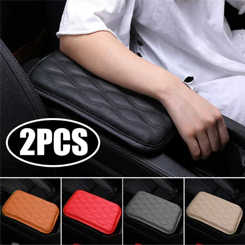 

Car CenterArmrest Box Pad High Rebound Memory Cotton Armrest Mat Elbow Support Arm Rest Box Cover Armrest Leather Protective Pad