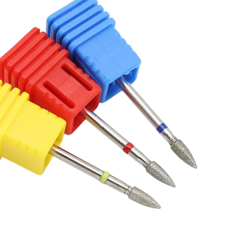 Forets de manucure électriques, cône diamant, foret à ongles, fraises rotatives, pour enlever les cuticules, outils, accessoires