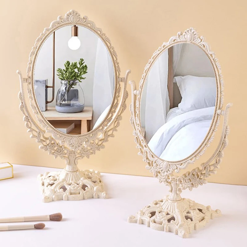 Nordic Makeup Mirror Ins Vintage Decorative Mirror Plastic Cosmetic Mirror Room Home Decor Espejos Decorativos Beauty Tools