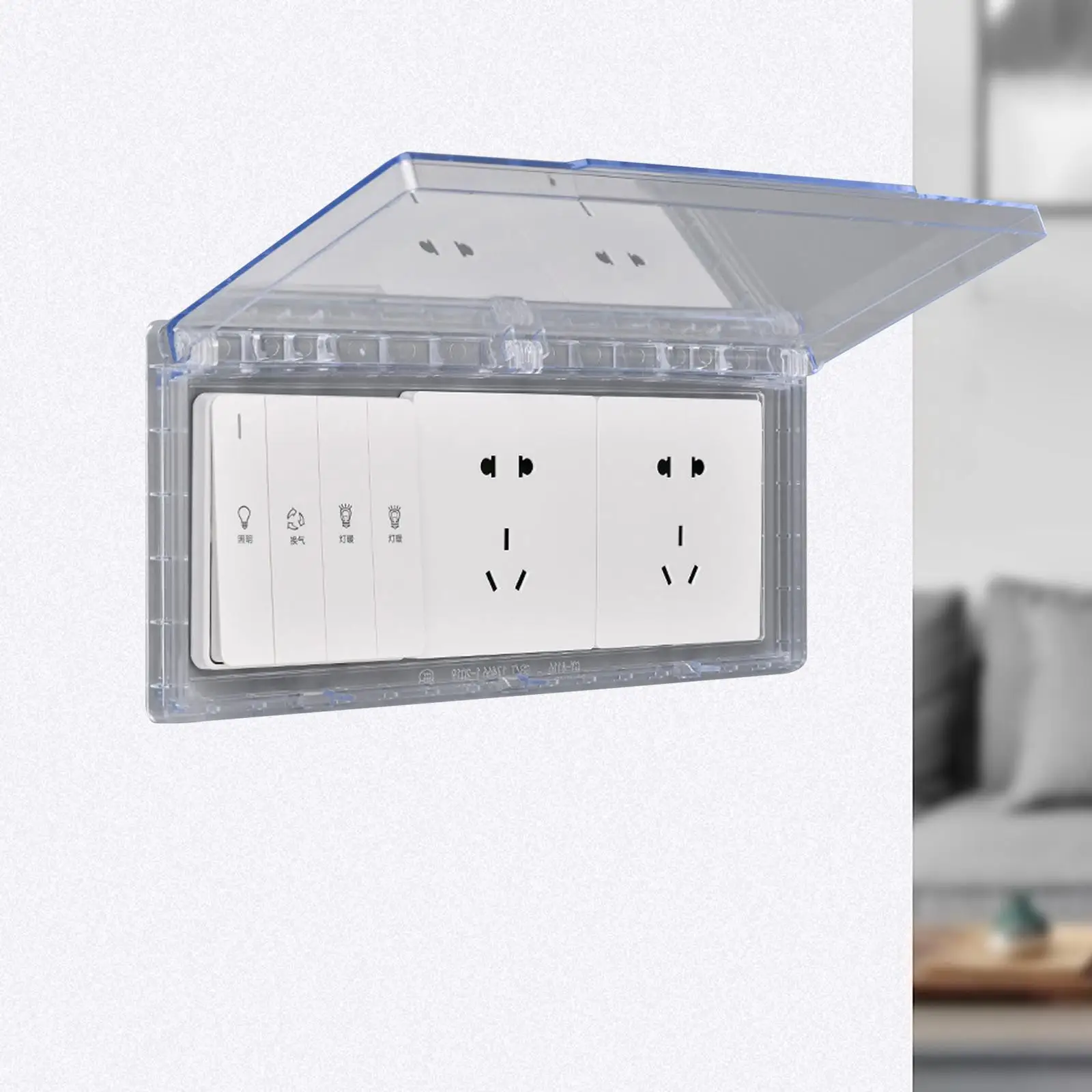 ที่คลุมเต้ารับกันน้ำ86ชนิดกล่องกันฝุ่นสวิตช์ติดผนังสำหรับห้องทำงานร้านอาหารห้องน้ำ