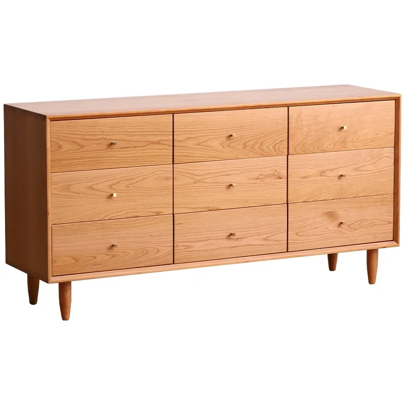 Nordic solid wood white oak bedroom Japanese furniture storage cabinet cherry wood storage cabinet