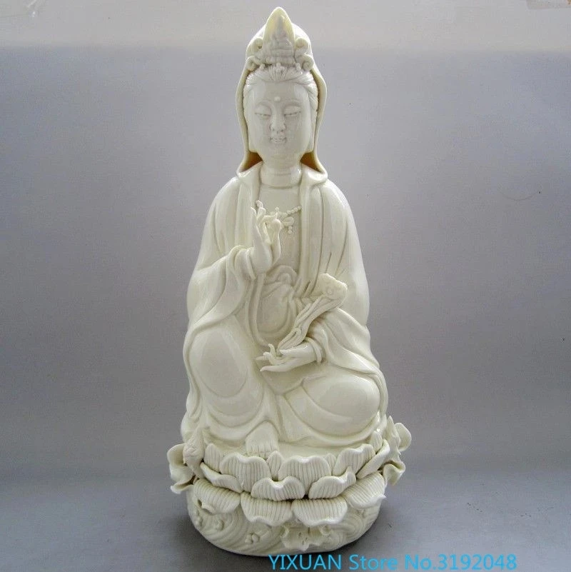 

Chinese Dehua Porcelain Kwan-yin Guanyin Sest Merciful Statue.