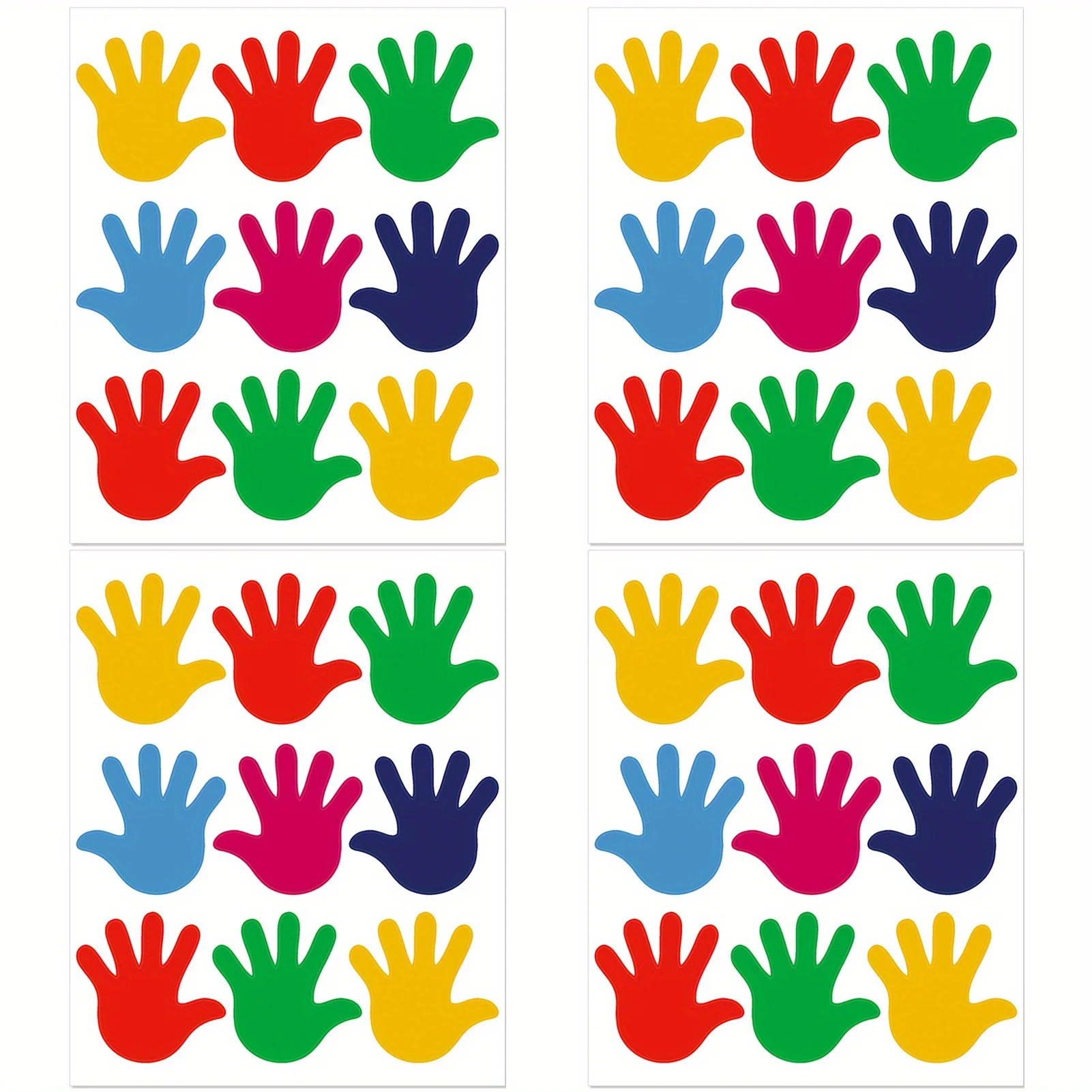 36pcs color handprint wall sticke suitable for classroom bedroom decoration, Creative Wall Stickers, Decorative Wall Decals