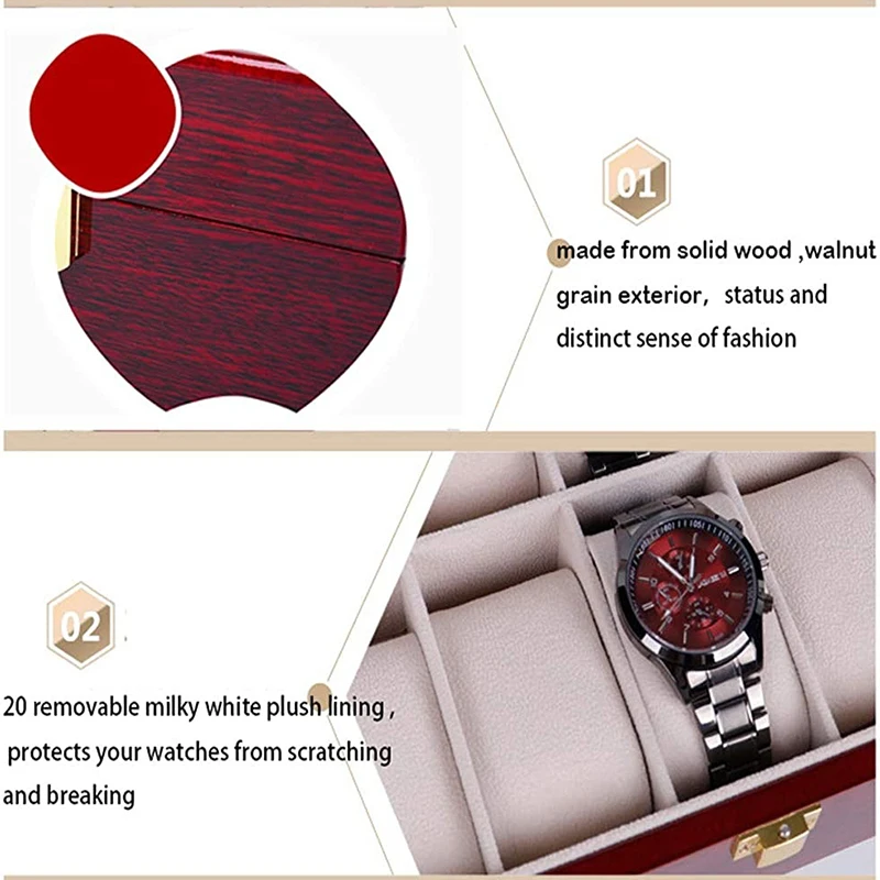 Luxury Large Wooden Watch Boxes Storage Organizer Box Watch Box Double Layer Jewelry Men\'s Watches Display Case Gift