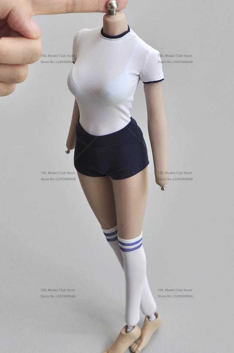 1/6 مقياس الموضة الرجعية الاتجاه Athleisure نمط ملابس رياضية اليابانية طالب قصيرة الأكمام التي شيرت السراويل صالح 12 بوصة عمل الشكل