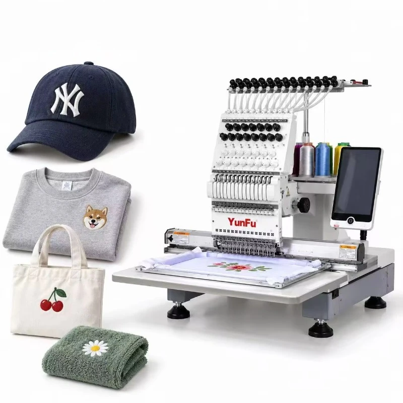 Commercial Automatic Computerized Single Head 15 Needle Embroidery Machine Europe Cap Embroidery Easy Operation Effective