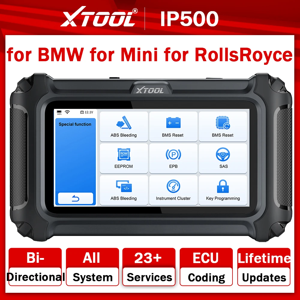 

XTOOL InPlus IP500 для BMW, всесистема, двунаправленный сканер OBD2, автомобильный диагностический инструмент с кодированием инжектора, бесплатное обновление