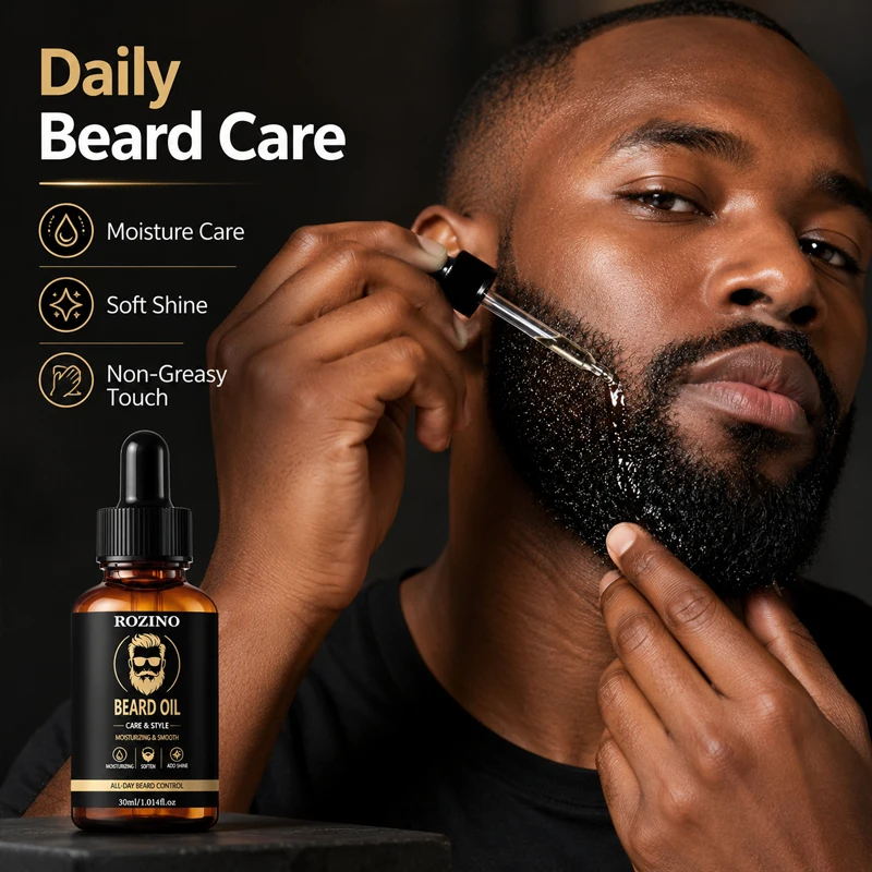 Natural Moisturizing Beard Oil for Men, Beard Oil with a Soft and Strong Formula, Keeps Your Beard Looking Neat and Easy to Manage All Day Long, Creates a Healthy and Shiny Beard - Hypoallergenic, Softens Your Beard and Nourishes the Skin, Tames Unruly Beards, Is Non-Greasy and Refreshing, with Natural Ingredients, Is the Perfect Gift for Men, and Is a Must-Have Moisturizing Oil for Autumn and Winter, Men's Skin Care Product
