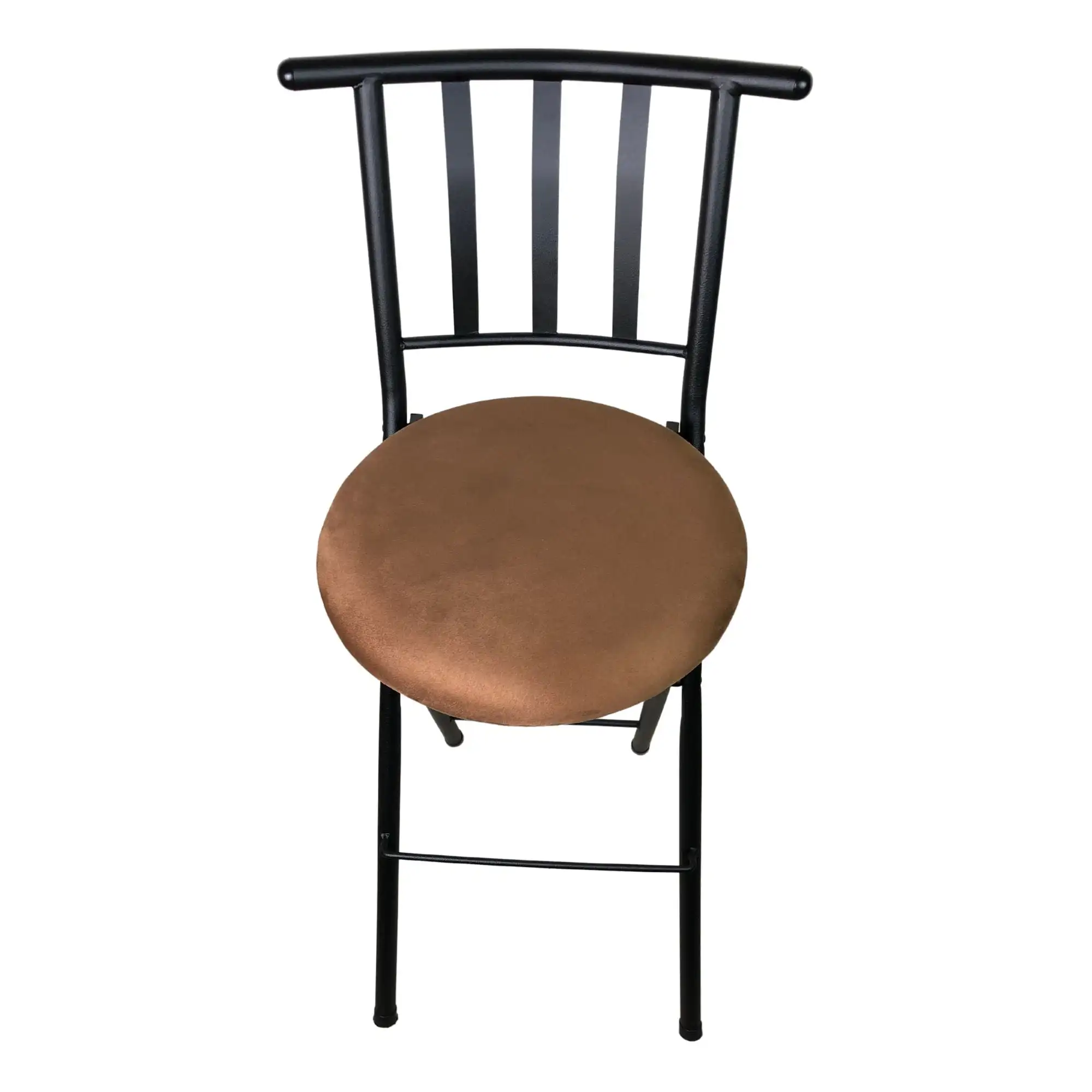 Indoor Bar Chairs Swivel Metal Folding Counter Stool with Slat Back