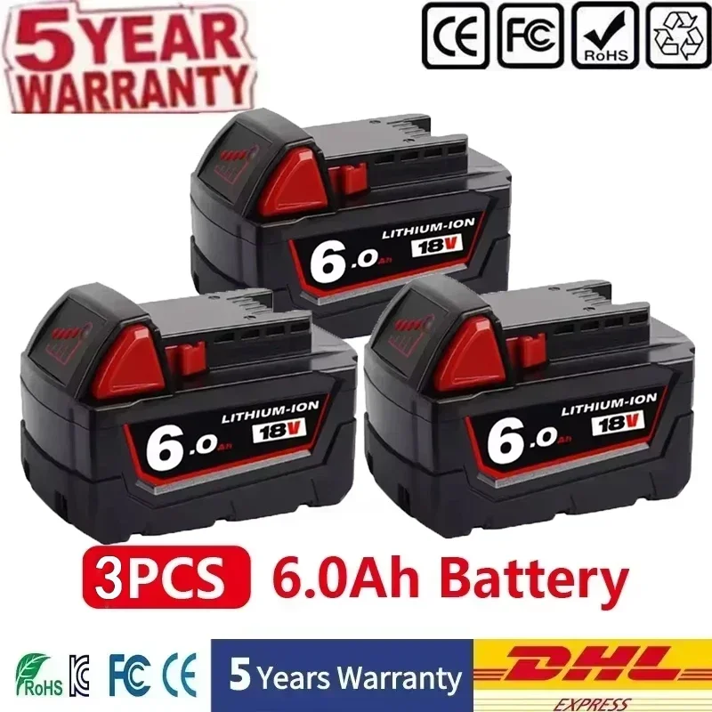 Voor Milwaukee M18 Batterij 12000mAh 18V Oplaadbare Batterij Voor Milwaukee Tool M18B5 XC 48-11-2402 48-11-2411 2604-22