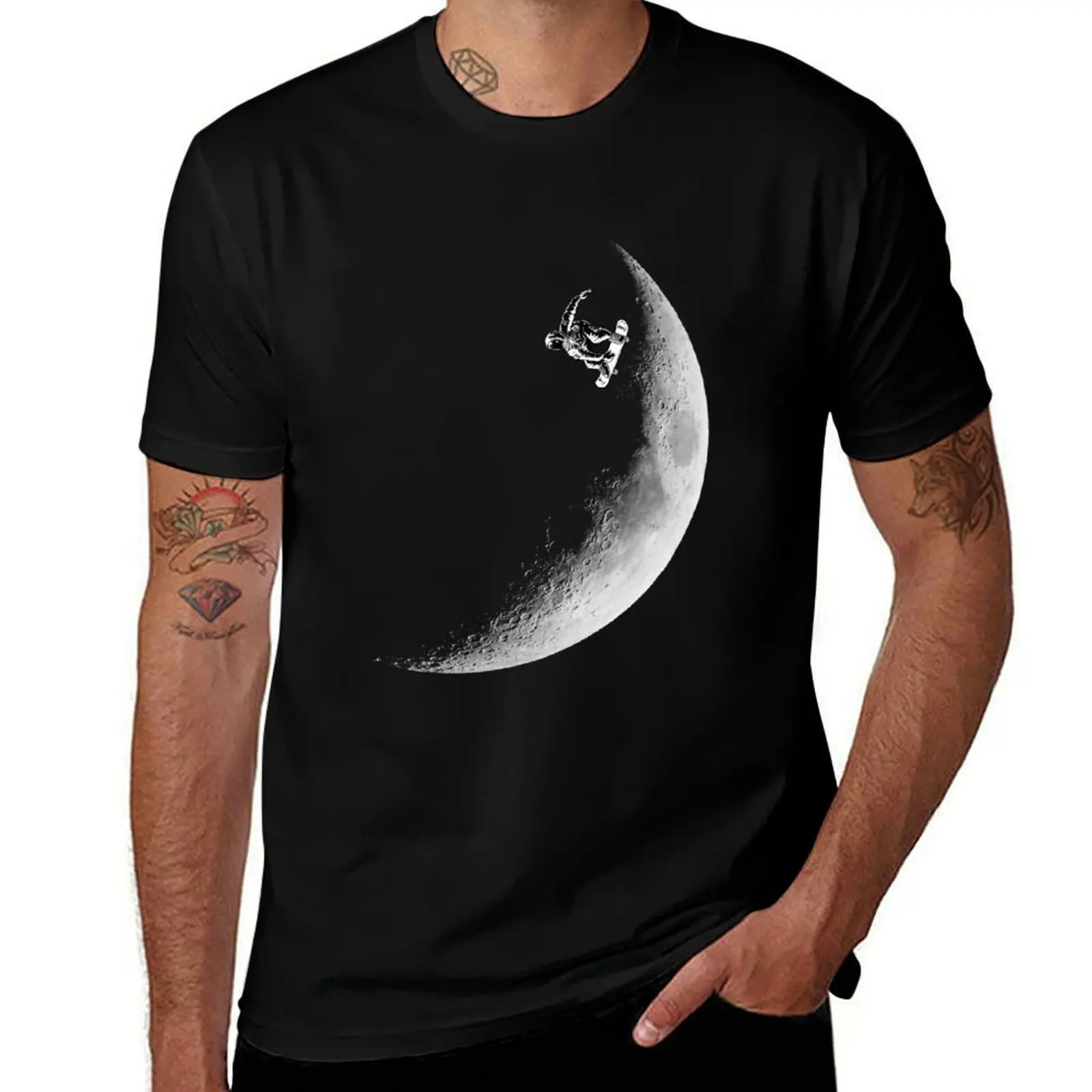 

Moon boarder - Astronaut Skateboarding T-Shirt t shirt man plain t shirt man cotton
