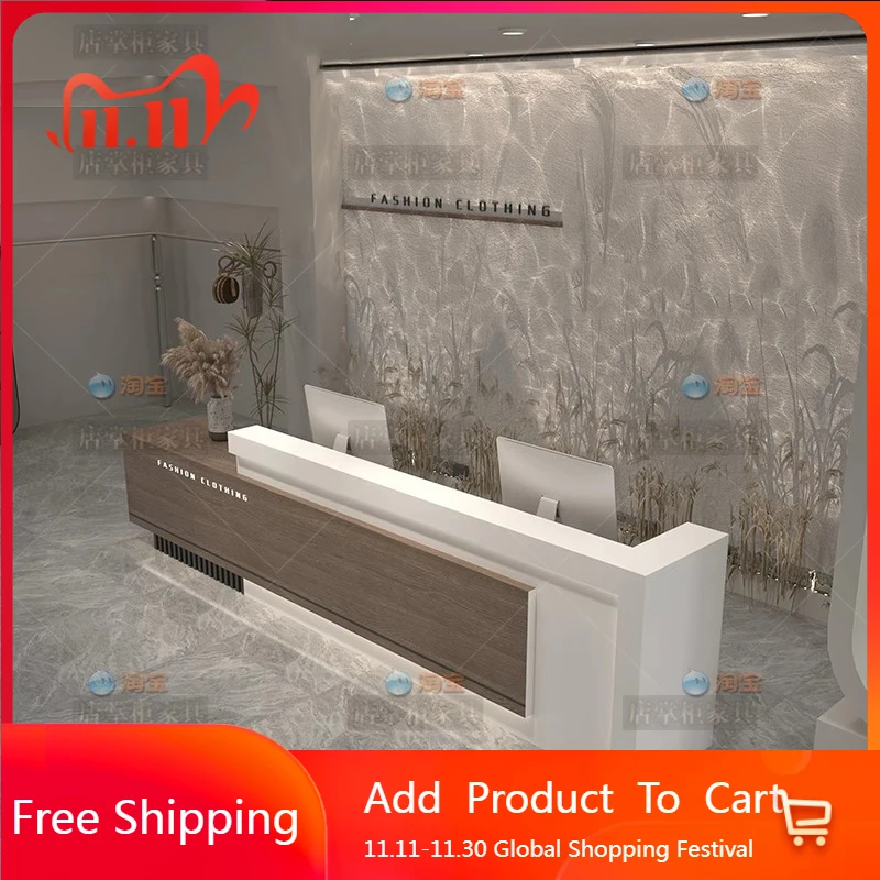 

Beauty Luxury Reception Desks Modern Shelves Restaurant Company Desks Minimalist Welcome Organizers Bureau Trendy Furniture