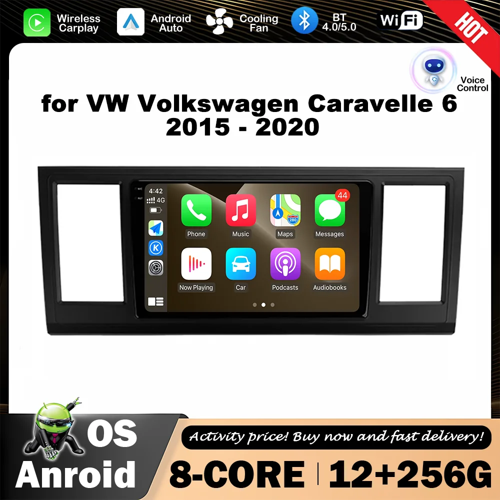 

Android OS 9 '' Car Video Multimedia Player Wireless Carplay GPS Navigation 4G for VW Volkswagen Caravelle 6 2015 - 2020 WiFi