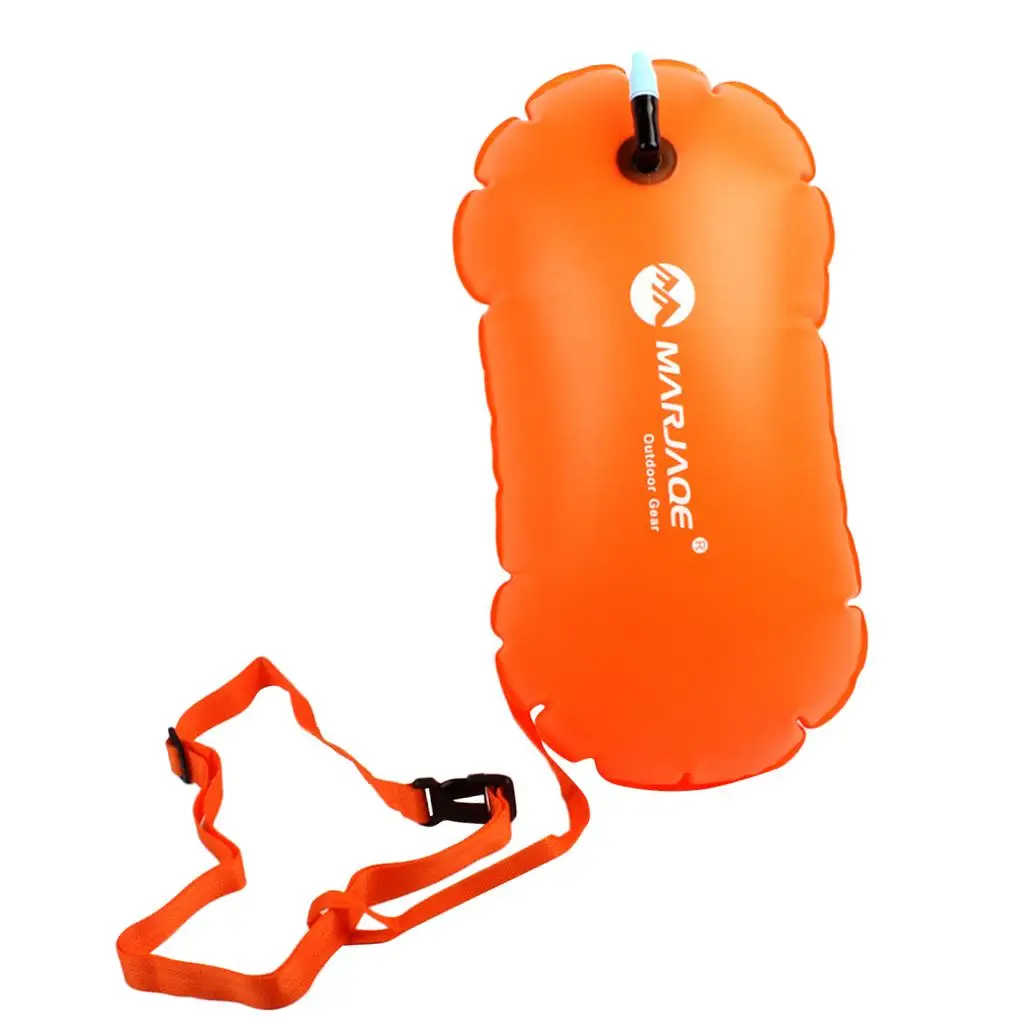 High Visibility Inflatable Swim Bubble Buoy Open Water Swimming Tow Float Bag for Swimmers Snorkelers Kayakers and Triathletes