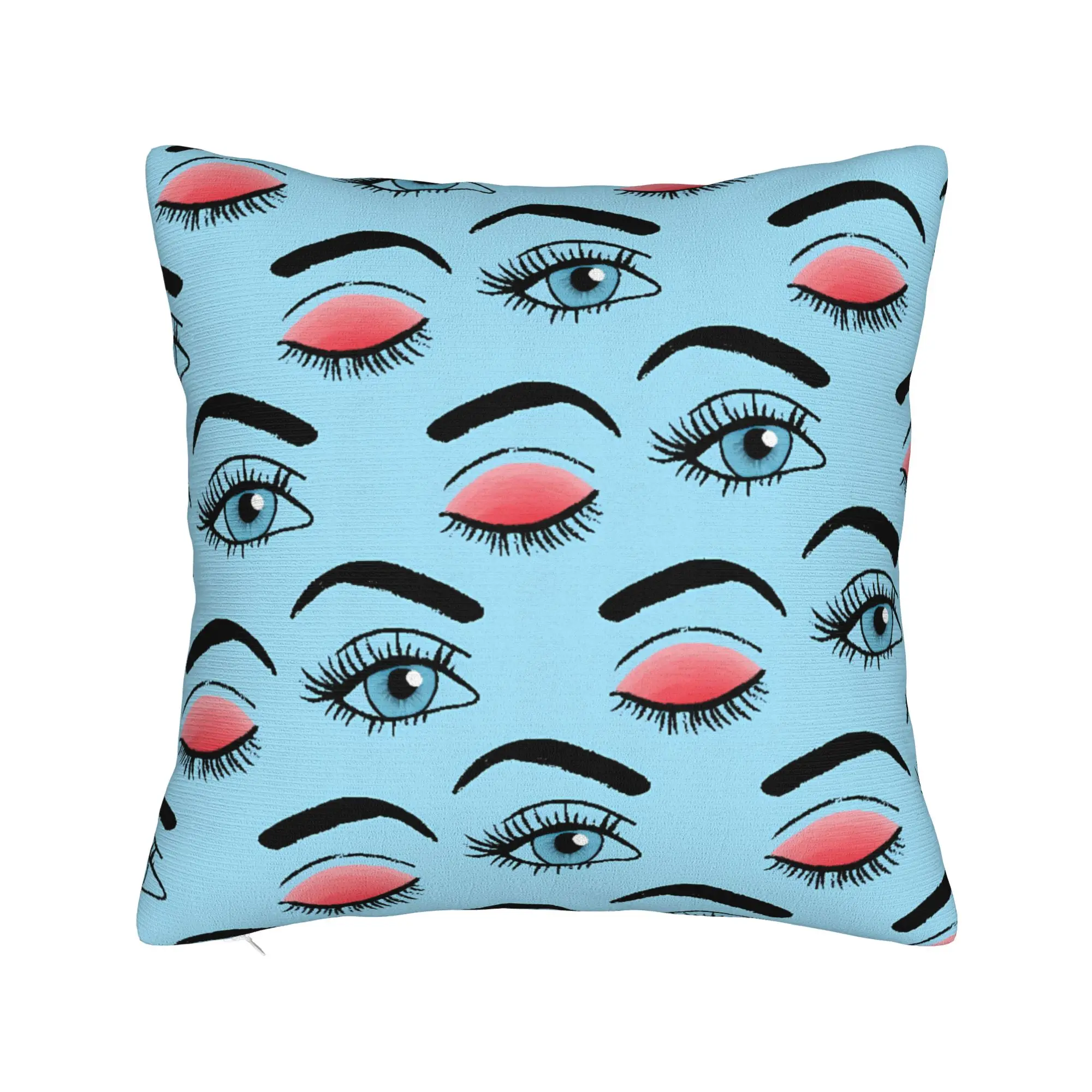 Eyelash Velvet Print Beauty Glam Closed Eyes Pillow Case  Kawaii Pillow Cover Soft Pillowcases For Couch Sofa Bedroom