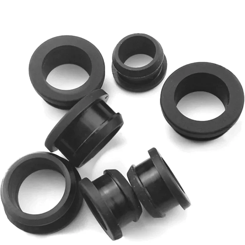 Hole Plugs End Caps Black Silicone Rubber Snap-on Grommet Bung Wire Cable Protect Bush Hollow O-rings Sealed Gasket 4.5mm-30mm