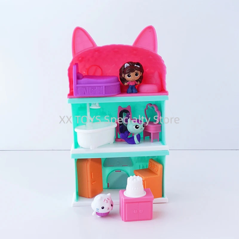 Maison de course de Gabby pour filles, ensemble de jeu, salle de château Mercat Cakey, maison de jeu animée Rick FigAuckland, cadeaux jouets