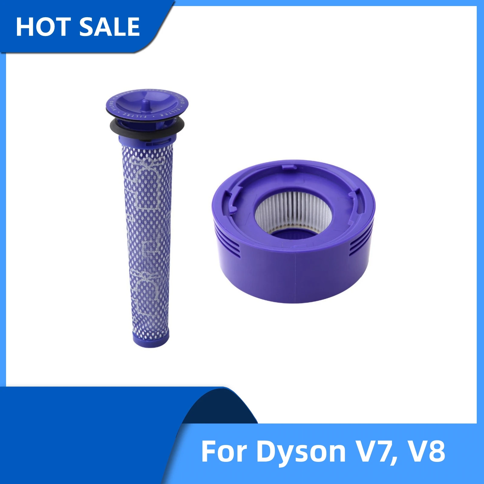 Pre Filter + HEAP Post-Filter kit For Dyson V7, V8 Vacuum, Replacement Pre-Filter (DY-96566101) and Post- Filter (DY-96747801)