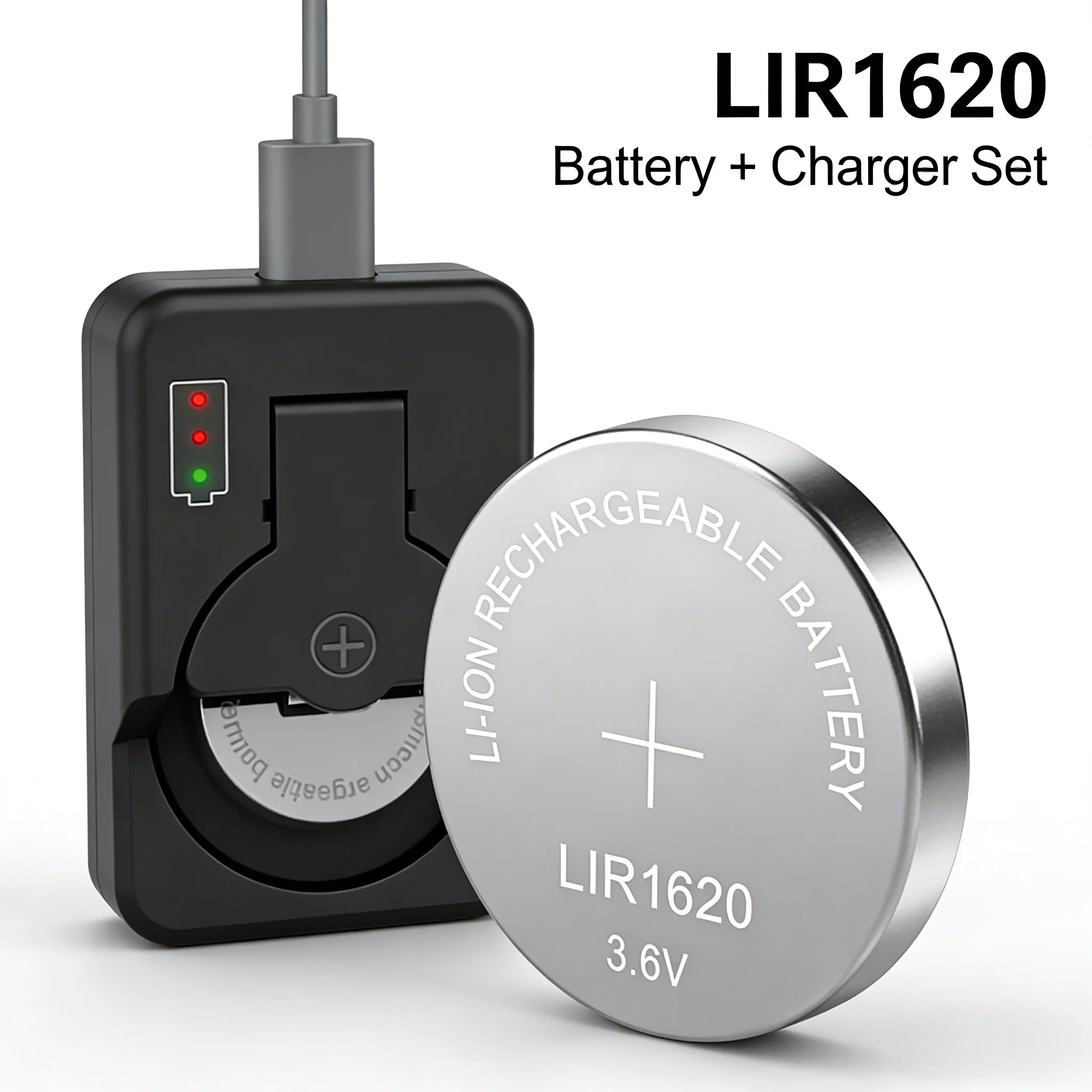 LIR1620 Batería de moneda de litio recargable de 3,6 V Reemplazo directo de energía de larga duración para CR1620 para dispositivos electrónicos